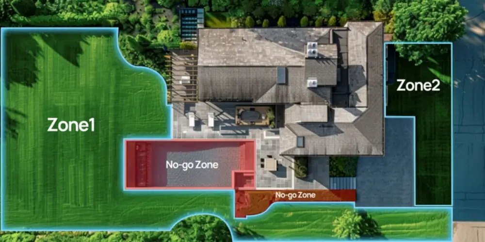 Do 6 stref koszenia w Sunseeker X3 PLUS RTK – wygodne zarządzanie małym ogrodem